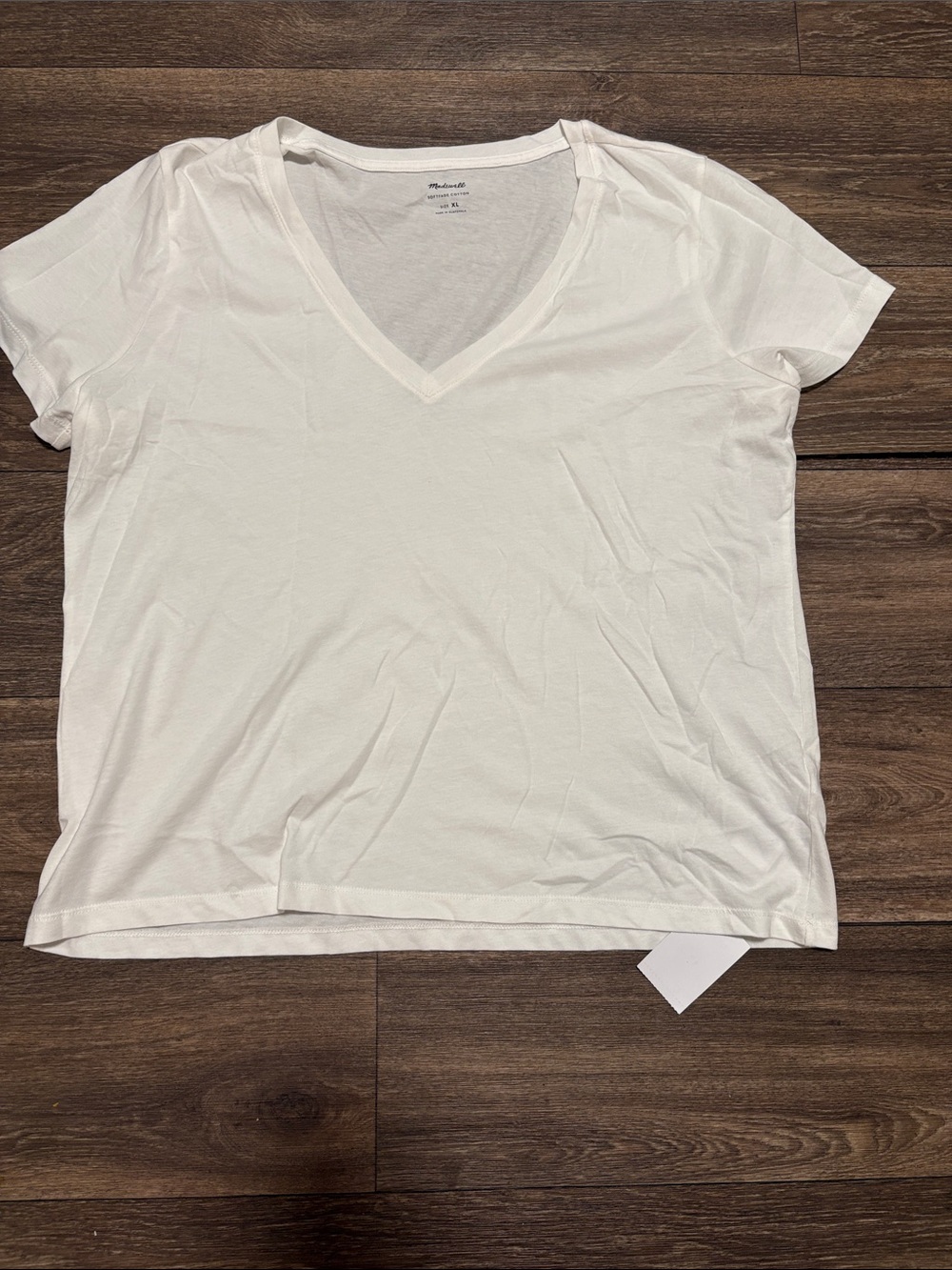 Madewell White V-Neck Short Sleeve Tee size xl